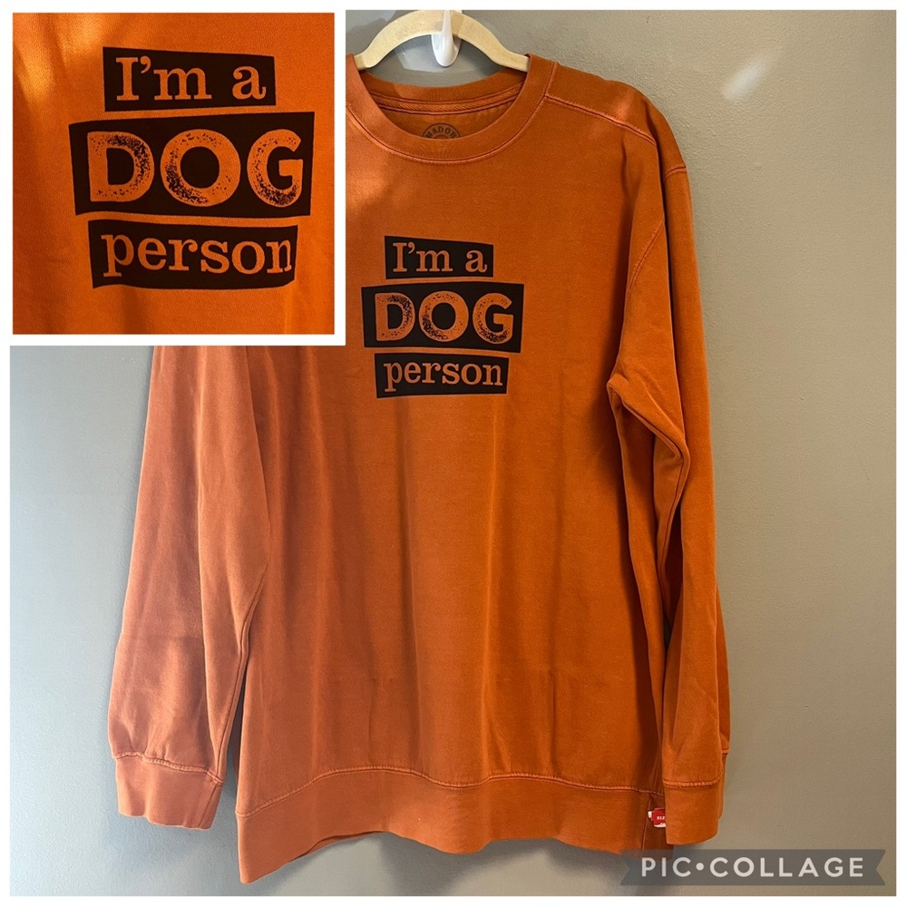 I’m a Dog Person Dog Sweatshirt Funny Orange Amadora Sport Top Sz S NWT